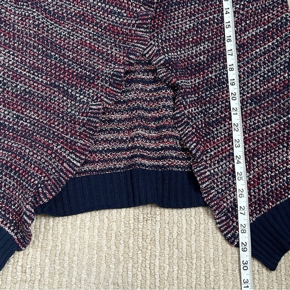 THML Colorblock Red, Navy, & White Draped Front Cardigan - Picture 11 of 12